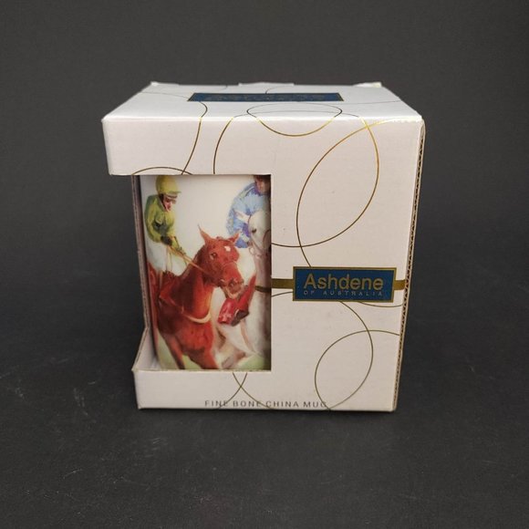 New Ashdene Australia "False Start" Coffee Tea Mug Fine Bone China Horse Racing - Picture 1 of 9